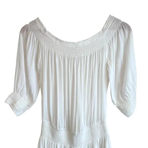 Sunday Best White Jocasta Off The Shoulder Mini Dress Size Medium - Picture 4 of 7
